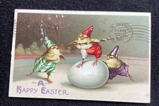 Cartão postal de Páscoa antigo circo filhotes antropomórficos 1910 antigo comprar usado  Enviando para Brazil