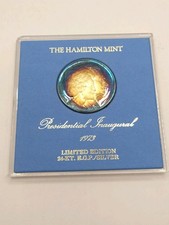 Medalla de inauguración Nixon Hamilton Mint 1973 oro sobre plata tono limitado segunda mano  Embacar hacia Mexico