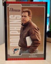 2005 Bowman Nick Saban #73 *SOMENTE* Rookie RC MIAMI DOLPHINS ALABAMA MARÉ CARMESIM comprar usado  Enviando para Brazil