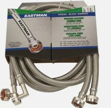 Conector para máquina de lavar Eastman, pacote com 2, 3/4 polegadas 6 pés aço inoxidável comprar usado  Enviando para Brazil