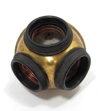 Antigo Benjamin Bronze Porcelana 3 Lâmpadas Cluster Soquete Multiplicador Lâmpada Antiga comprar usado  Enviando para Brazil