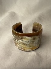 Brazalete Brazalete Cuerno de Búfalo Natural Joyería Boho Hermoso Vintage Mezcla Blanco L segunda mano  Embacar hacia Mexico