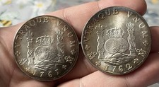 LOTE DE 2 1760 8 Reales CONMEMORATIVOS CONTEMPORÁNEOS Pilar Español Dólar México segunda mano  Embacar hacia Mexico