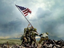 IMPRESSÃO FOTOGRÁFICA 8x10 bandeira americana Iwo Jima 2ª Guerra Mundial comprar usado  Enviando para Brazil