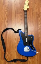 Guitarra Jaguar Fender azul sem fio PS4 com alça Rock Band Harmonix 051-064 comprar usado  Enviando para Brazil