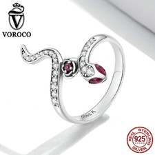 Usado, Prata Esterlina voroco s925 6 7 8 Snake Rose mulheres moda Anel Exclusivo Presente comprar usado  Enviando para Brazil