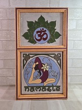 Om Meditation Namaste Pilates Terracota Cerâmica Moldura Azulejo Decoração Espiritual comprar usado  Enviando para Brazil