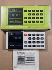 Casio Personal Mini Calculadora Vintage Excelente Estado Na Caixa Com Funcionamento Manual, usado comprar usado  Enviando para Brazil