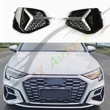 Par ABS Preto+Prata Tampa de Farol de Neblina Frontal para Audi S3 Sedan 2022- comprar usado  Enviando para Brazil