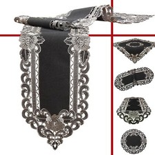 Incrível Toalha de Mesa Cinza Corredor de Mesa Placemats guardanapo em Linho-look bordado comprar usado  Enviando para Brazil