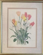 Watercolor flowers framed for sale  Houston