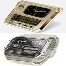 1984 Raro CITIZEN ANA-DIGI TEMP Prata, Disco Analógico Digital Despertador de Viagem comprar usado  Enviando para Brazil