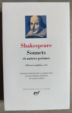 Pleiade shakespeare sonnets d'occasion  Livry-Gargan