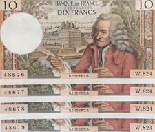Suite billets francs d'occasion  Aunay-sur-Odon