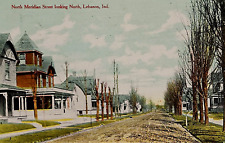 Main Street: North Meridian Street, Dirt Road, Homes, Líbano, IN. Pré-1915. comprar usado  Enviando para Brazil