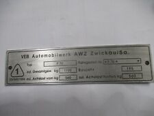 Typenschild plate schild gebraucht kaufen  Deutschland