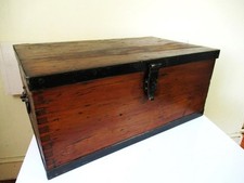 Antique wooden trunk for sale  BRISTOL