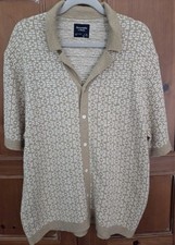 Camisa masculina Abercrombie And Fitch bege/marrom com estampa geométrica nova sem etiquetas GG comprar usado  Enviando para Brazil