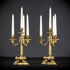 Par de candelabros | Dois castiçais império bronze dourado 1800 antigos | 13,4"_, usado comprar usado  Enviando para Brazil