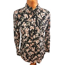 Usado, Blusa Lauren Ralph Lauren toda de algodão preta floral manga longa nova sem etiquetas tamanho SP  comprar usado  Enviando para Brazil