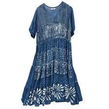 Vestido Babydoll Lagenlook Natura Designed in Portugal Boho Summer Tie Dye Azul comprar usado Vestido Babydoll Lagenlook Natura Designed in Portugal Boho Summer Tie Dye Azul comprar usado  Enviando para Brazil
