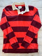Camisa Polo Antigua Azul Marino Para Hombres Mediana Brillante Rugby Rayas Cuello Preppy Tejida segunda mano  Embacar hacia Mexico
