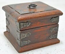 Caixa de armazenamento quadrada de madeira vintage original antiga feita à mão comprar usado  Enviando para Brazil