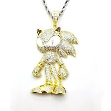 Pingente de ouriço sônico brilhante moissanita ouro amarelo 14K sobre esmalte 2,5" comprar usado  Enviando para Brazil