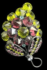 Broche aglomerado de metal japonês Kramer Of NY roxo e verde strass invertido comprar usado  Enviando para Brazil
