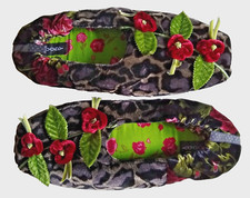 Chinelos de seda de veludo marca Goody~fita~rosas~impressão animal~tamanho com G comprar usado  Enviando para Brazil