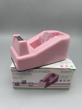 1 peça dispensador de fita para mesa suporte de rolo adesivo com base antiderrapante ponderada rosa, usado comprar usado  Enviando para Brazil