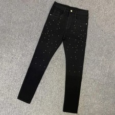 Novas Calças Masculinas de Luxo Jeans Preto Diamante Strass Moda Alta Qualidade comprar usado  Enviando para Brazil