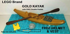 Lego minifigura caiaque barco dourado esportes radicais colete salva-vidas capacete remo duplo, usado comprar usado  Enviando para Brazil