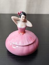 Vintage Porcelana Cerâmica Senhora Bugigangas Caixa Vestido Rosa Frasco de Vaidade Alemanha comprar usado  Enviando para Brazil