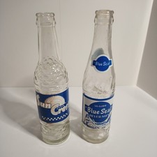 Garrafa de refrigerante de vidro vintage Marvel Company Sun Crest & McGirr selo azul bebidas 10 oz, usado comprar usado  Enviando para Brazil
