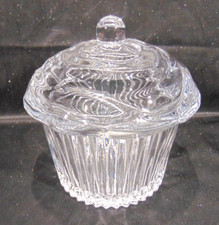 Vintage Loja de Doces Vidro Cristal Transparente Forma de Cupcake Caixa Coberta/Prato Godinger comprar usado  Enviando para Brazil