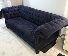 Navy blue velvet for sale  PRESTON
