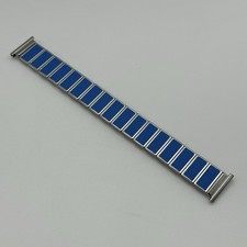 20mm Lug Rowi Fixo Flex Vintage Novo Estoque Antigo NOS Alça Expansível Azul Prata comprar usado  Enviando para Brazil