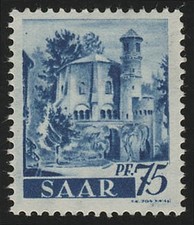 Usado, Saarland 222X Freimarke 75 Pf., Wasserzeichen fallende Linien, ** comprar usado  Enviando para Brazil
