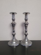 Coppia candelieri metallo usato  Lesegno