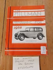 Hillman progam 1935 for sale  COLCHESTER
