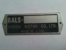 Typenschild honda bals gebraucht kaufen  Deutschland