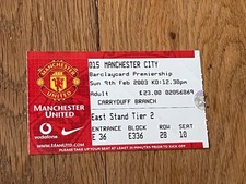 Ticket 2002 manchester for sale  DUNMOW