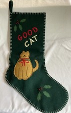 Usado, Meia de Natal vintage feita à mão Good Cat - Bad Cat excelente estado 18"" comprar usado  Enviando para Brazil
