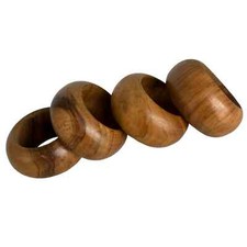 Anéis de guardanapo redondos de madeira boêmia vintage marrom natural conjunto de mesa, usado comprar usado  Enviando para Brazil