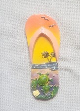 Sandália flip flop ilha tartarugas marinhas palmeiras ímã geladeira frete grátis comprar usado  Enviando para Brazil