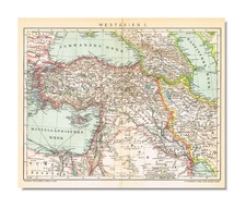 TURECKA GRECJA Syria Palestyna DATOWANA NA 1906 Imperium Osmańskie Oryginalna antyczna MAPA na sprzedaż  Wysyłka do Poland