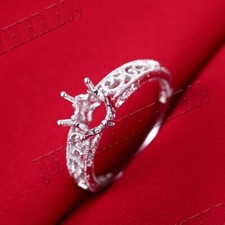 Venda semi-montagem filigrana redonda 6,5 mm anel exclusivo joia ouro branco 10k sólido comprar usado  Enviando para Brazil