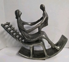 Cadeira de balanço de ferro fundido para mãe e filho escultura estilo Henry Moore pesada *Leia, usado comprar usado  Enviando para Brazil