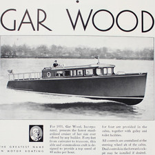 1931 Barco a Motor GAR WOOD 40' Cruiser Mogno Teca 12 Ciclinder Impressão Ad Yacht comprar usado  Enviando para Brazil